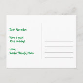 Carte Postale 53e anniversaire : motif de cœurs amusants, arc-en (Dos)