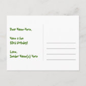 Carte Postale 53e anniversaire : Rayures roses et cœurs, Arc-en- (Dos)