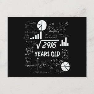 Carte Postale 54 Ans Enseignant en mathématiques Anniversaires 5