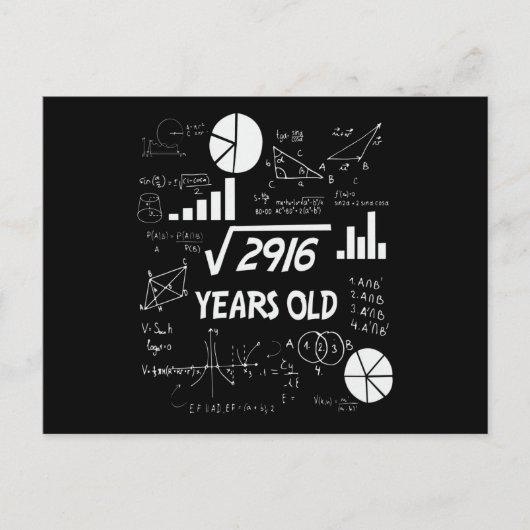 Carte Postale 54 Ans Enseignant en mathématiques Anniversaires 5 (Devant)