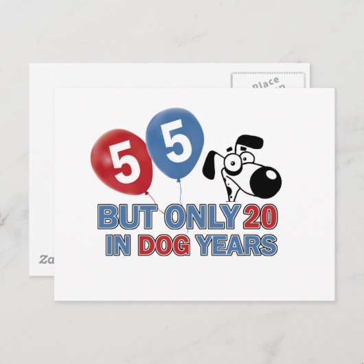 Carte Postale 55 ans Anniversaire (Devant / Derrière)