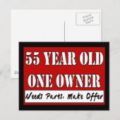 Carte Postale 55 Ans, Un Propriétaire - Besoin De Pièces, Faire  (Devant / Derrière)