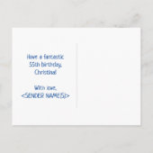 Carte Postale 55e anniversaire : Bold, amusant, simple, arc-en-c (Dos)