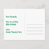 Carte Postale 55e Anniversaire : Rayures roses & Cœurs, Arc-en-c (Dos)