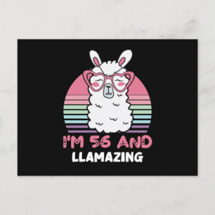 Carte Postale 56 ans Fête d'anniversaire Llamazing 56e anniversa