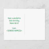 Carte Postale 56e anniversaire : Bold, amusant, simple, arc-en-c (Dos)