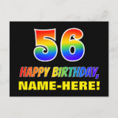 Carte Postale 56e anniversaire : Bold, amusant, simple, arc-en-c (Devant)
