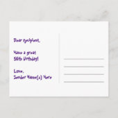 Carte Postale 56e Anniversaire – Motif de feux d'artifice amusan (Dos)