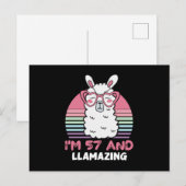 Carte Postale 57 ans Llamazing 57e anniversaire Llama (Devant / Derrière)