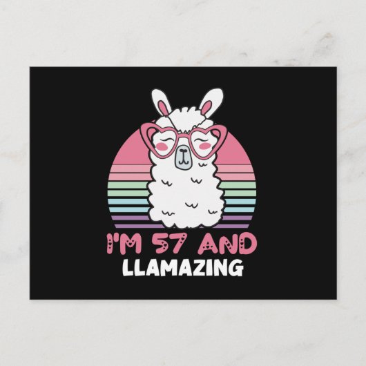 Carte Postale 57 ans Llamazing 57e anniversaire Llama (Devant)