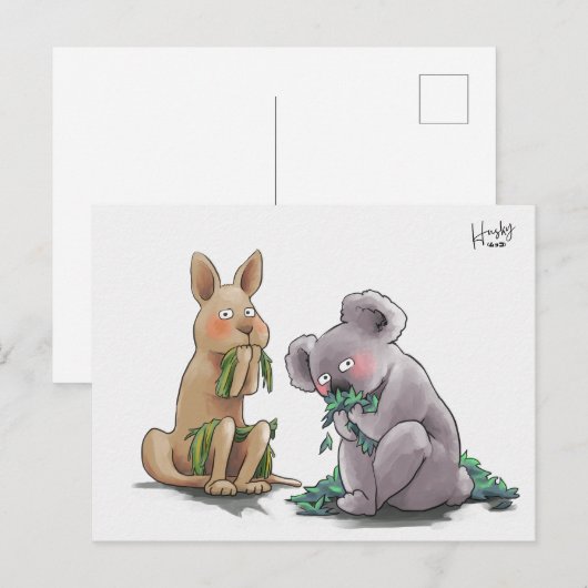 Carte Postale 57 : Koala & kangaroo (Devant / Derrière)