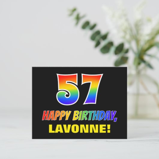 Carte Postale 57e anniversaire : Bold, amusant, simple, arc-en-c (Debout devant)