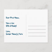 Carte Postale 57e Anniversaire – Motif de feux d'artifice amusan (Dos)