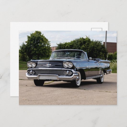 Carte Postale 58' Chevy décapotable (Devant / Derrière)
