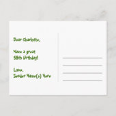 Carte Postale 58e anniversaire - Fun Fireworks Motif + Rainbow 5 (Dos)