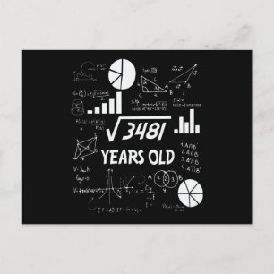 Carte Postale 59 ans Enseignant en mathématiques Anniversaires 5