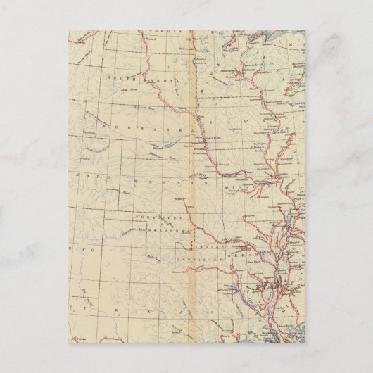 Carte Postale 59 Rivières navigables, routes 1890 (Devant)