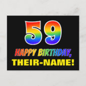 Carte Postale 59e anniversaire : Bold, amusant, simple, arc-en-c (Devant)