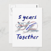 Carte Postale 5 ans ensemble (Devant / Derrière)