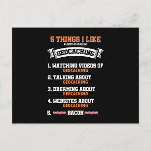 Carte Postale 5 Choses J'Aime Géocaching Pastime Navigation GPS
