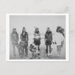 Carte Postale 5 Danse de l'herbe Guerriers indiens Photographie
