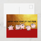 Carte Postale 5 Drôle Cartoon Comics Porcs Chinois Cochon Année  (Devant / Derrière)