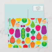 Carte Postale 5 Fruits et légumes par jour (Devant / Derrière)
