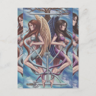 Carte Postale 5 of Swords Postcard