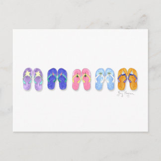 Carte Postale 5 Pairs of flip-flops postcard