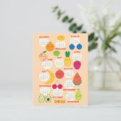 Carte Postale 5 Par Jour Kawaii Fruits 2026 Calendrier (Debout devant)