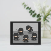 Carte Postale 5 petits ninjas (Debout devant)