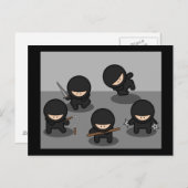 Carte Postale 5 petits ninjas (Devant / Derrière)
