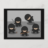 Carte Postale 5 petits ninjas (Devant)
