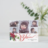 Carte Postale 5 Photo Elegant Poinsettia Noël CROIRE (Debout devant)
