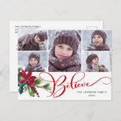 Carte Postale 5 Photo Elegant Poinsettia Noël CROIRE (Devant / Derrière)