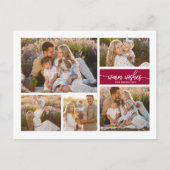 Carte Postale 5 Photos Chaleureux Voeux Moderne Collage Noël (Devant)