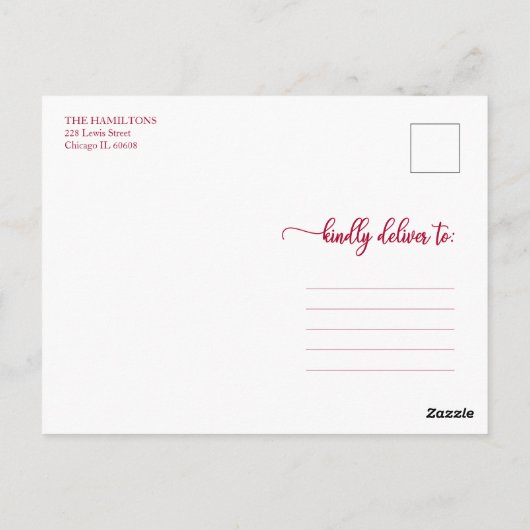 Carte Postale 5 Photos Collage Chic Script Joyeux Noël (Dos)