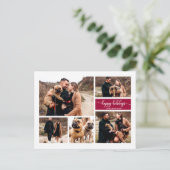 Carte Postale 5 Photos Joyeuses Fêtes Moderne Collage Noël (Debout devant)