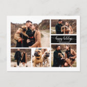 Carte Postale 5 Photos Joyeuses Fêtes Moderne Collage Noir (Devant)