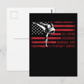 Carte Postale 5 principes de combat de Taekwondo américain (Devant / Derrière)