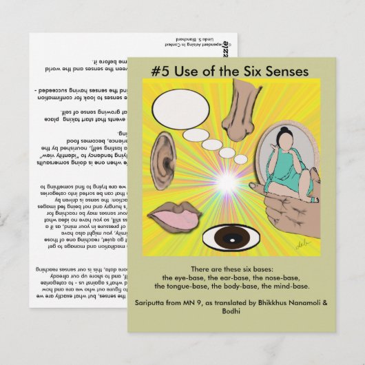 Carte Postale #5 Utilisation des six sens - de Dépendants se lev (Devant / Derrière)