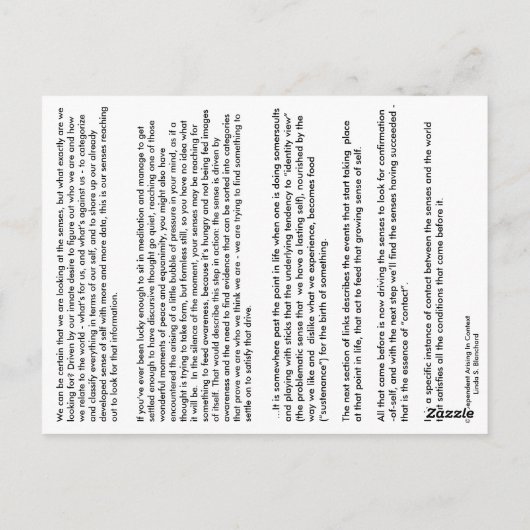 Carte Postale #5 Utilisation des six sens - de Dépendants se lev (Dos)