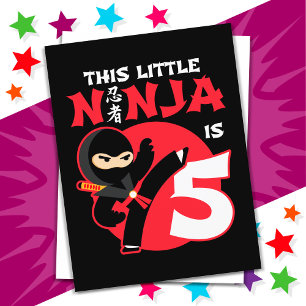 Carte Postale 5e anniversaire 5 ans Enfants Party Little Ninja 5