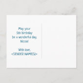 Carte Postale 5e anniversaire : Bold, amusant, simple, arc-en-ci (Dos)