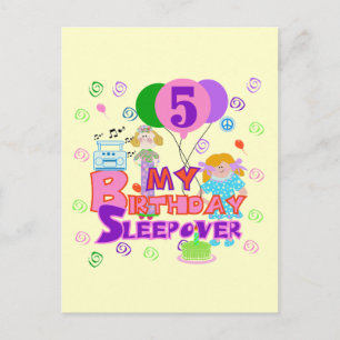 Carte Postale 5e anniversaire Sleepover T-shirts et cadeaux