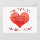 Carte Postale 5ème. Anniversaire (Devant)