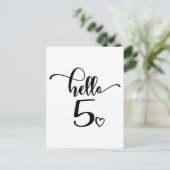 Carte Postale 5th Birthday Girls Hello Five Cute 5 Years Old Kid (Debout devant)