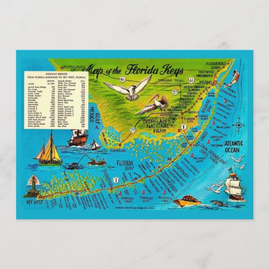 Carte postale 5x7 des Florida Keys (Devant)