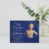 Carte Postale 60 and Fabulous | 60th Birthday Party Photo Navy (Debout devant)