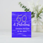 Carte Postale 60 ans et fabuleux anniversaire bleu argent ajout (Debout devant)